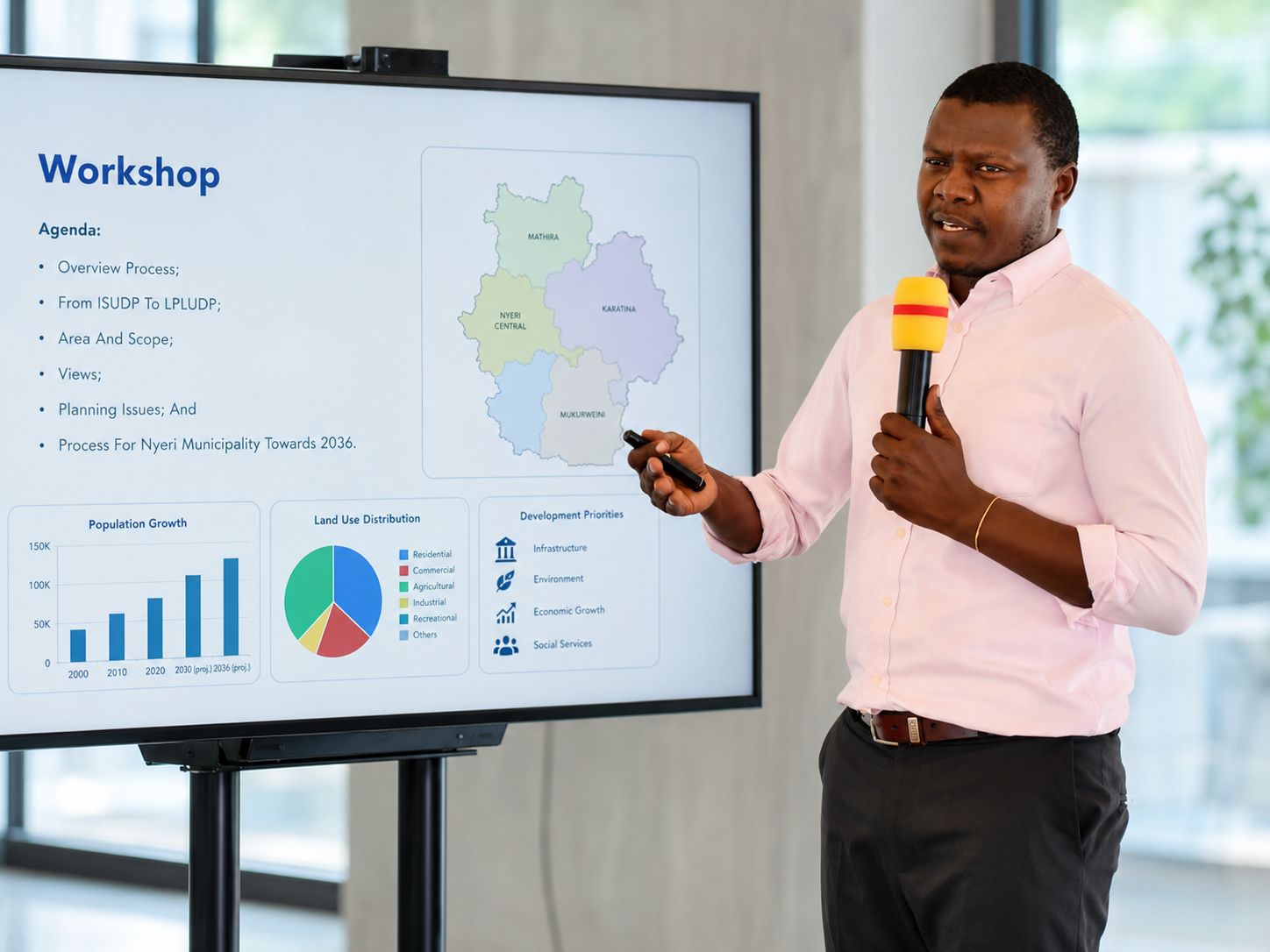 Our founder making a presentation